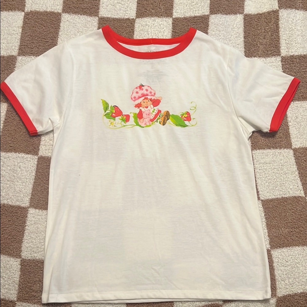 Kids White and Red Graphic T-Shirt